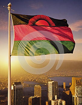 Malawi Flag Waving on the wind