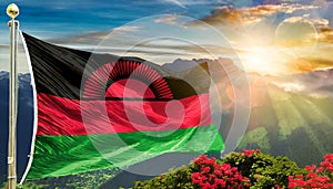 Malawi Flag Waving on the wind