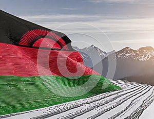 Malawi Flag Waving on the wind