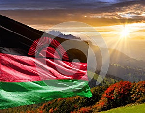 Malawi Flag Waving on the wind