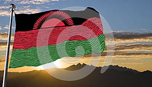 Malawi Flag Waving on the wind