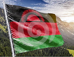 Malawi Flag Waving on the wind