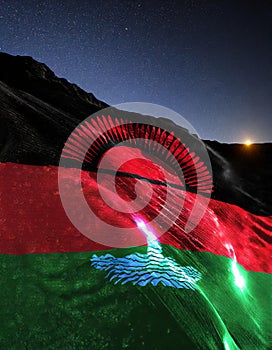 Malawi Flag Waving on the wind