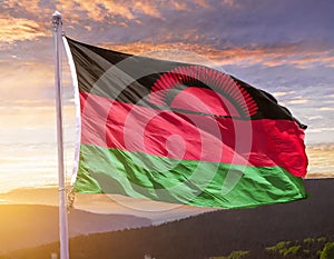 Malawi Flag Waving on the wind