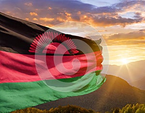 Malawi Flag Waving on the wind