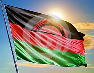 Malawi Flag Waving on the wind