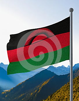 Malawi Flag Waving on the wind