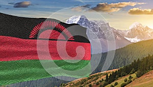 Malawi Flag Waving on the wind