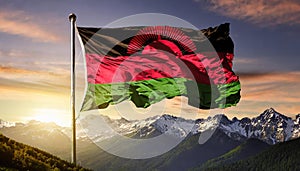 Malawi Flag Waving on the wind