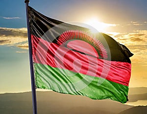 Malawi Flag Waving on the wind