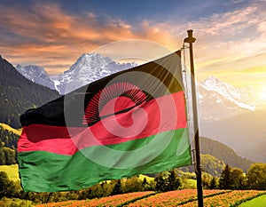 Malawi Flag Waving on the wind