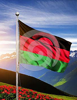 Malawi Flag Waving on the wind