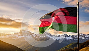 Malawi Flag Waving on the wind