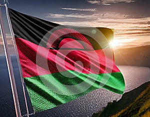 Malawi Flag Waving on the wind