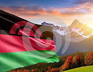 Malawi Flag Waving on the wind