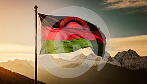 Malawi Flag Waving on the wind