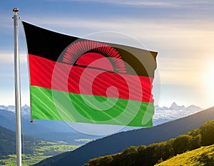 Malawi Flag Waving on the wind