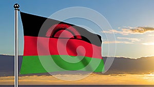 Malawi Flag Waving on the wind