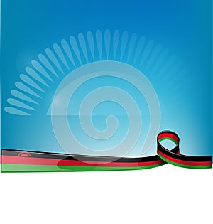 Malawi ribbon flag on blue