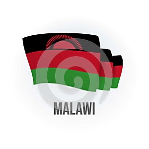 Malawi vector flag. Bended flag of Malawi, realistic vector illustration