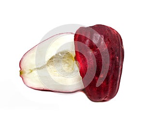 Malay Apple Syzygium Malaccense isolated on white background. Jambu Jamaika, or Darsono or citra. Mamiew pomerac