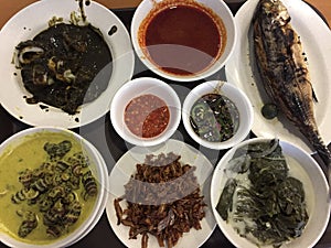 A Malay home traditional cook dishes