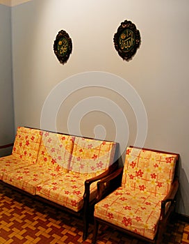 Malay house Interior in retro style