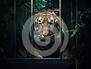 Malayan Tiger in Cage