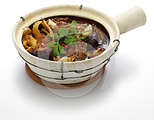 Malaysia bak kut teh, traditional chinese herbal pork ribs soup photo