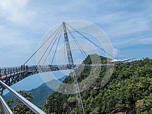 Malaysia - Close up on a suspension bridge in the mountains