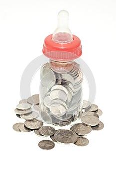 Malaysia Coins in Baby Bottle