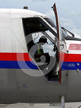 Malaysia. Engineer in Cockpit