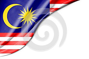 Malaysia flag. 3d illustration. with white background space for text