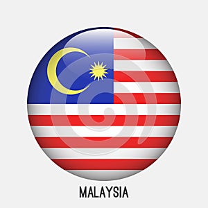 Malaysia flag in circle shape.