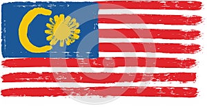 Malaysia Flag Vector Hand Painted with Rounded Brush