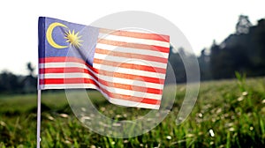 Malaysia flag waving with nature background