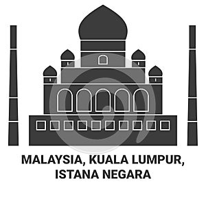Malaysia, Kuala Lumpur, Istana Negara travel landmark vector illustration