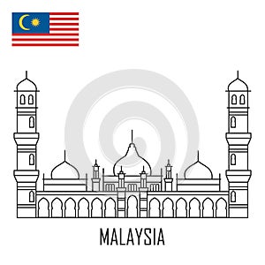 Malaysia landmark. Masjid Jamek Mosque , Kuala Lumpur
