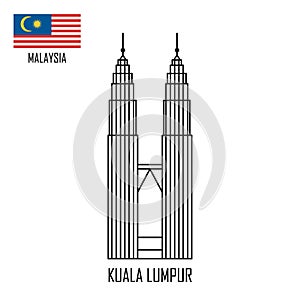 Malaysia landmark. Petronas Towers at Kuala Lumpur photo