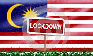 Malaysia lockdown stopping ncov epidemic or outbreak - 3d Illustration photo