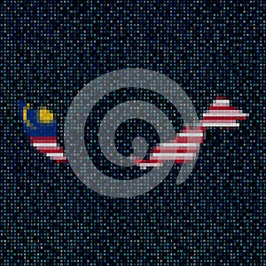 Malaysia map flag on hex code illustration photo