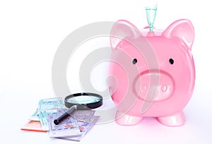 Malaysia money / ringgit / and piggy moneybox