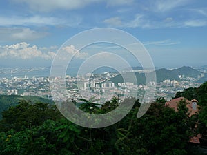 Malaysia Penang Hill Bukit Bendera Flagstaff Hill Peak George Town Landscape Cityscape Panoramic View Green Nature Mountain photo