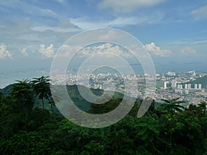 Malaysia Penang Hill Bukit Bendera Flagstaff Hill Peak George Town Landscape Malay Cityscape Nature Green Mountain Panoramic View photo