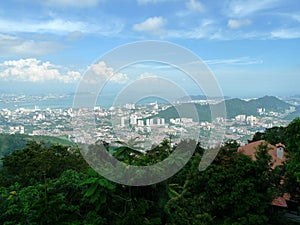 Malaysia Nature Cityscape Green Mountain Penang Hill Bukit Bendera Flagstaff Hill Peak George Town Landscape Cityscape Panoramic photo