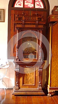 Malaysia Penang Vintage Ancient Antique Art Nouveau Wooden Cabinet Chinese Furniture Nyonya Nonya Green House Pinang