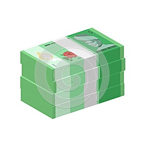 Malaysia Ringgit MYR Bundle banknotes paper money stack cash RM5 photo