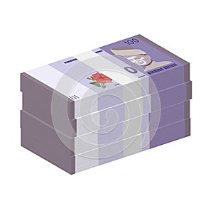 Malaysia Ringgit MYR Bundle banknotes paper money stack cash RM100 photo