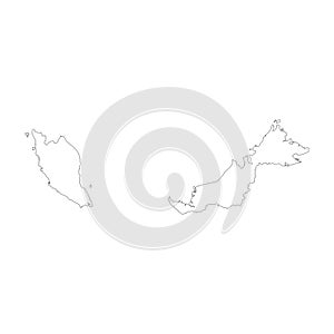 Malaysia vector country map outline