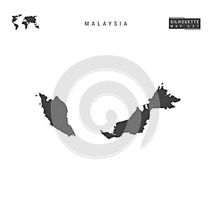 Malaysia Vector Map Isolated on White Background. High-Detailed Black Silhouette Map of Malaysia